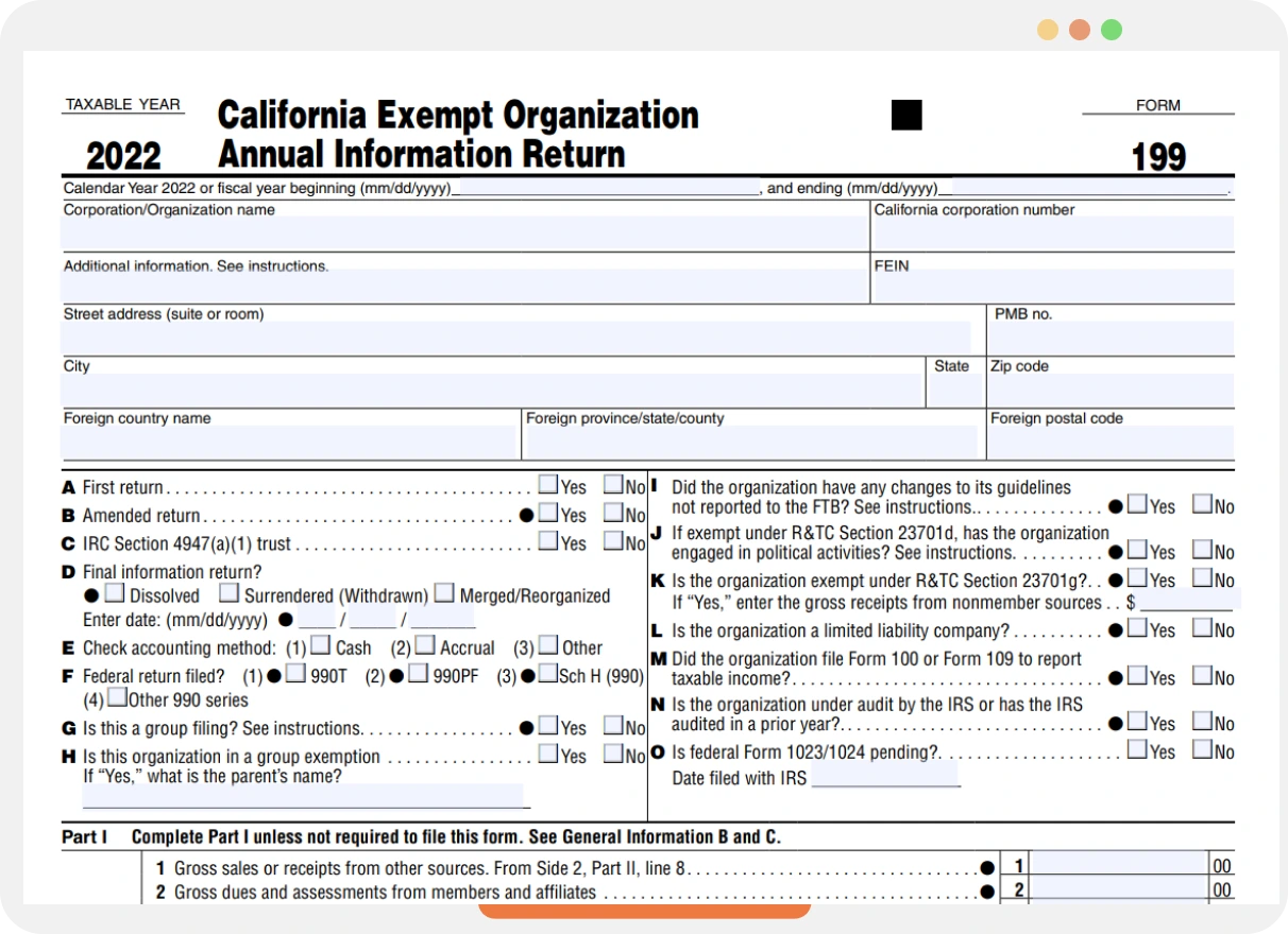 Information Required to E-file CA Form 19