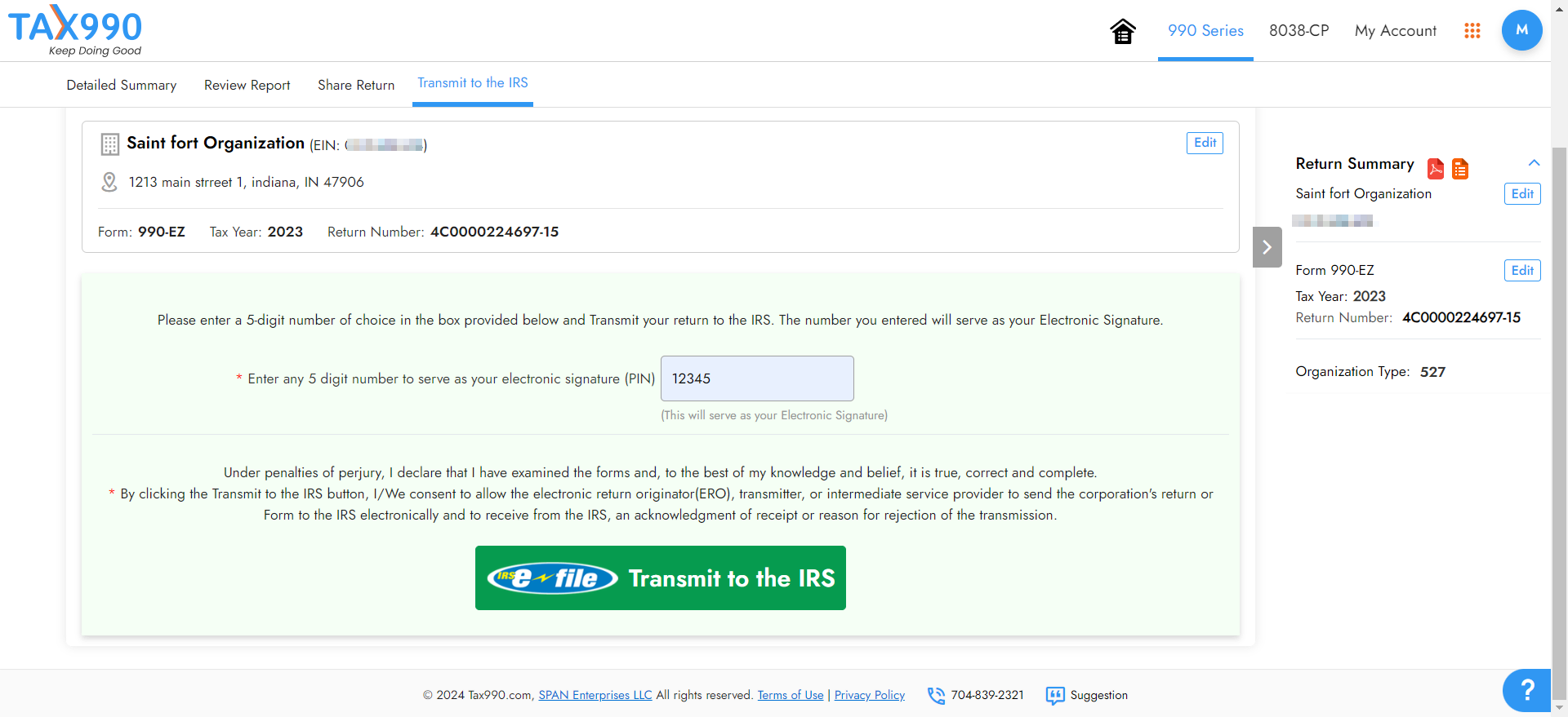 Transmit it to the IRS