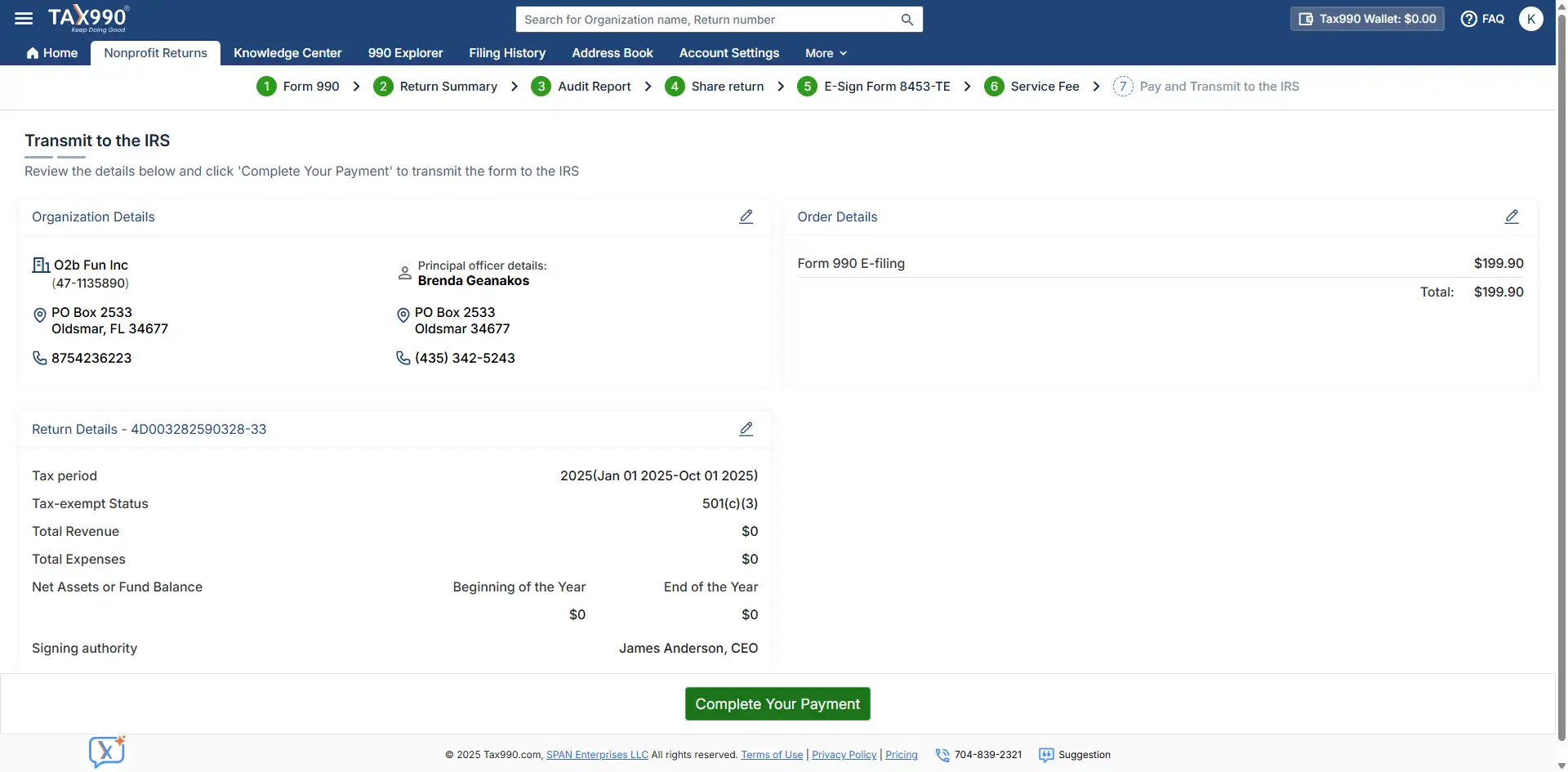 Transmit it to the IRS