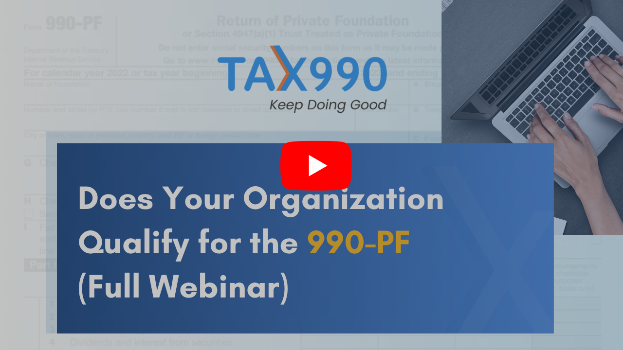Does Your Organization Qualify for the 990-PF?