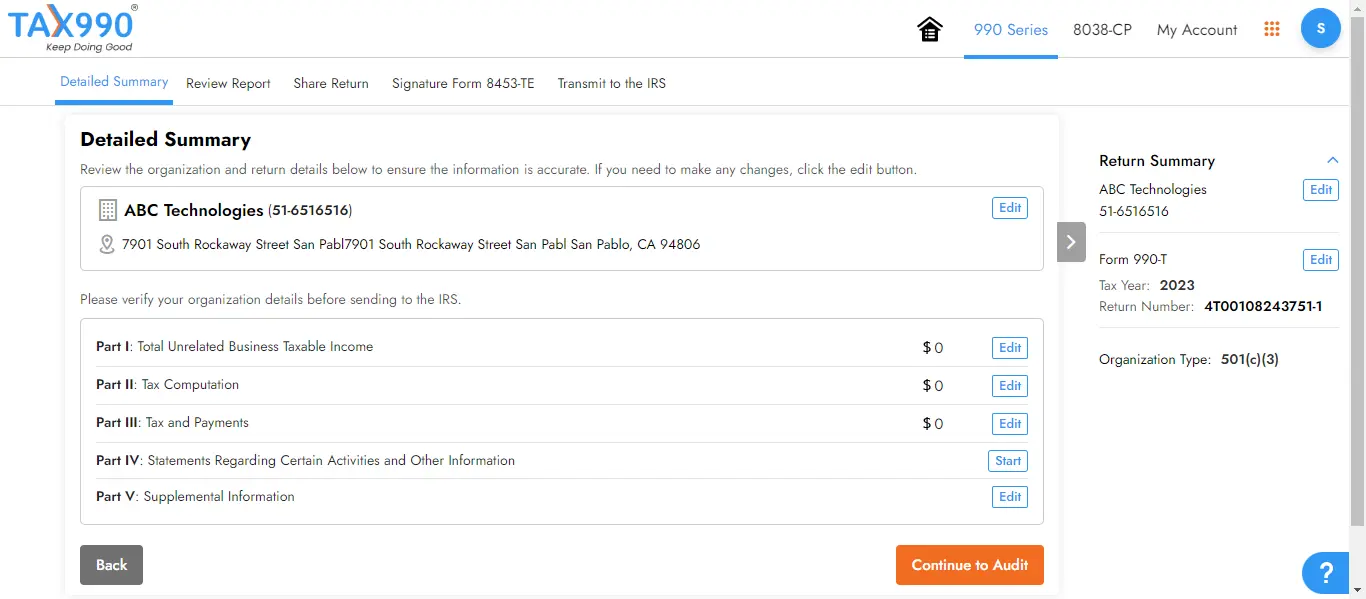 Review Your Form Summary