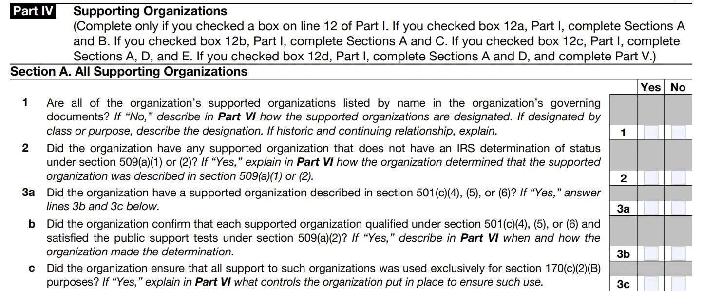 Part IV - Supporting Organizations